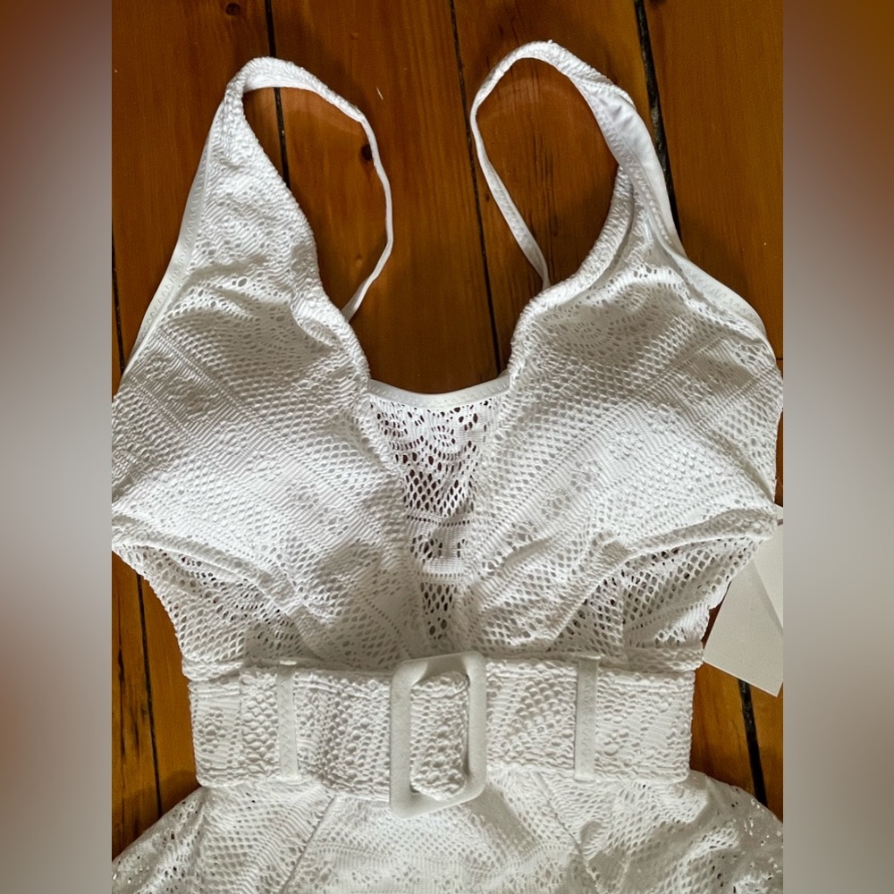 BECCA White Lace One Piece Swimsuit